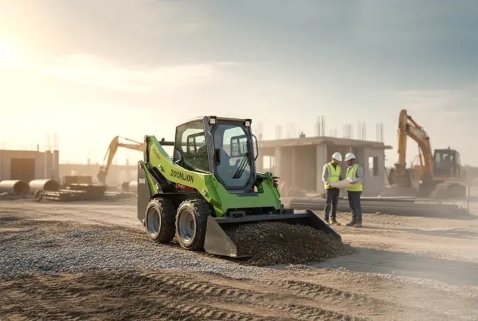 Minicargadora Zoomlion en obra Minicargadora Zoomlion en obra