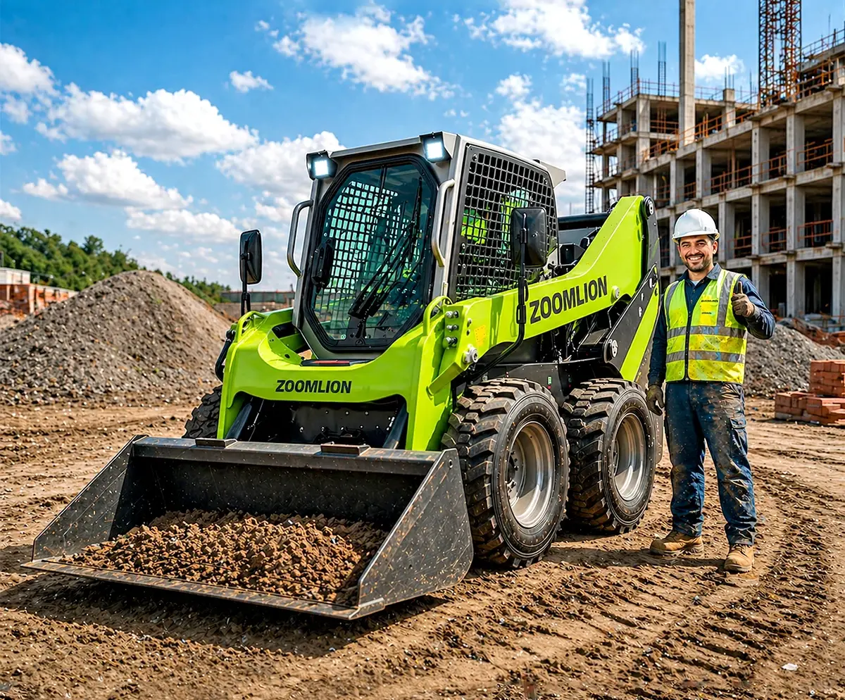 Minicargadora Zoomlion en sector la construcción