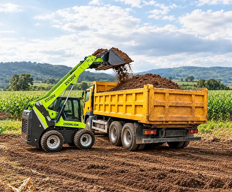 Minicargadora Zoomlion en sector de la agricultura
